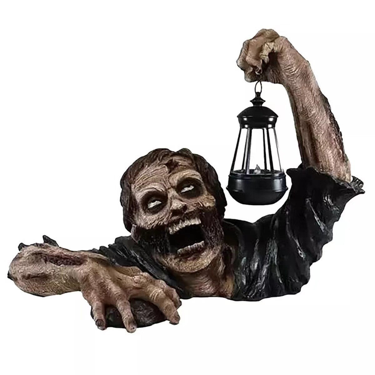 Realistische kriechende Zombie-Wanddekoration mit LED-Laterne und 3D-Relief