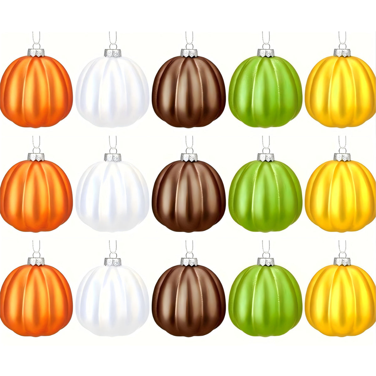 Hängende Weihnachtsanhänger im Kürbisglas-Design Ornament-Set