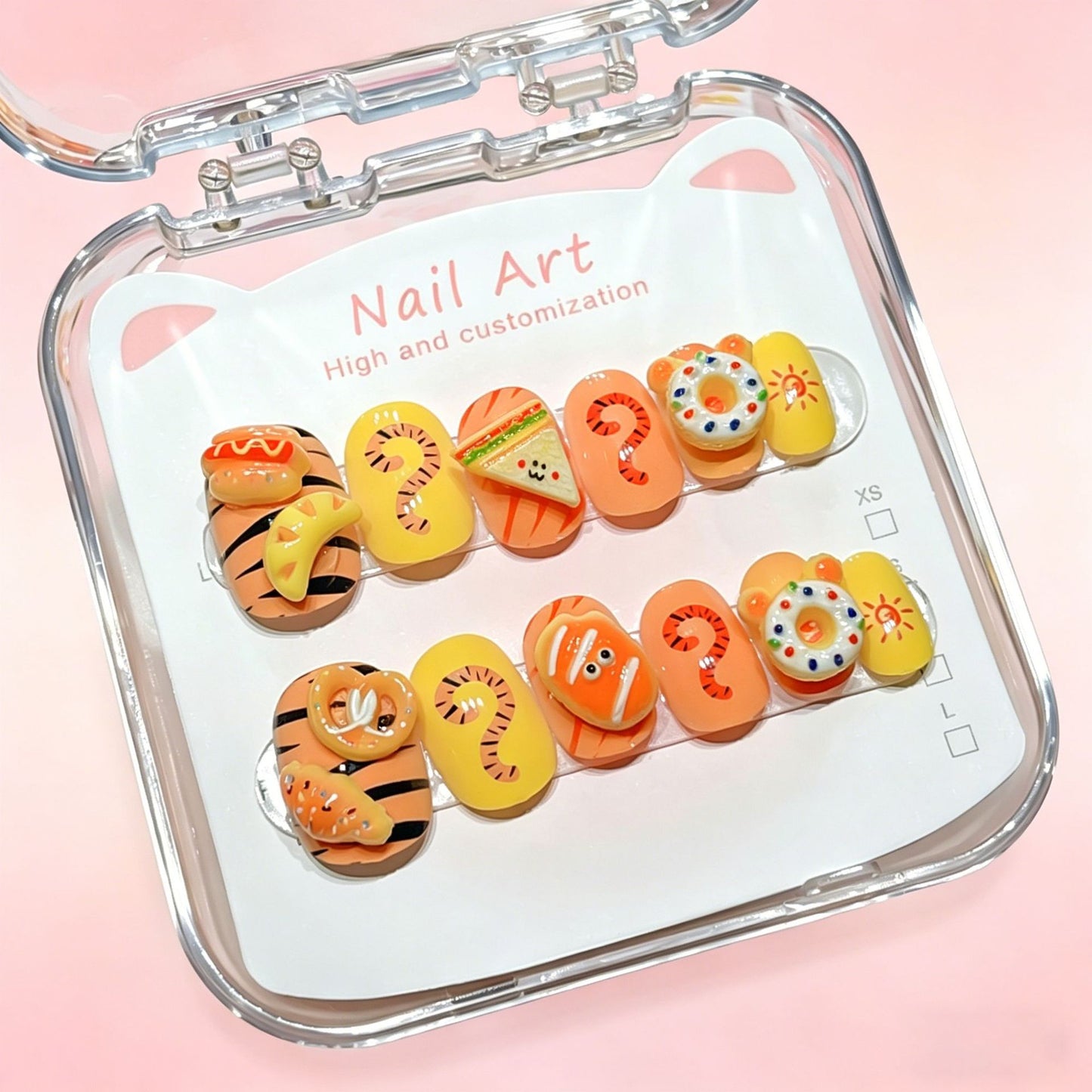 Benutzerdefiniertes cartoon-inspiriertes press-on Nagelkunst-Set Brehn