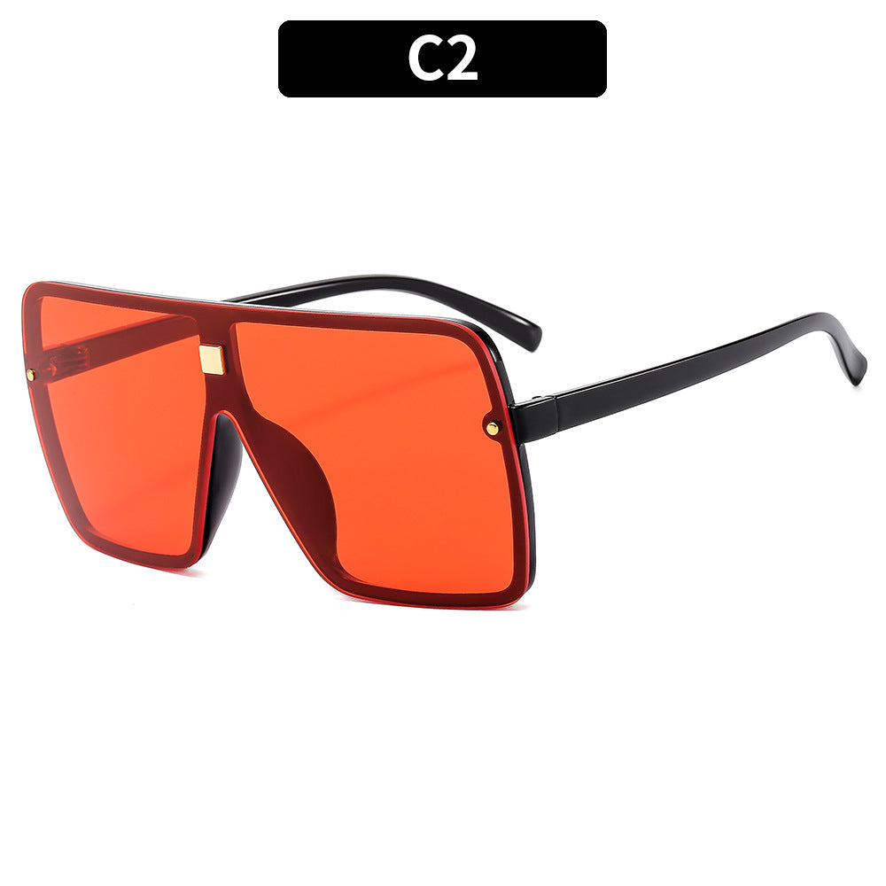 Oversized Geometrische Schild Sonnenbrille Statement Stil