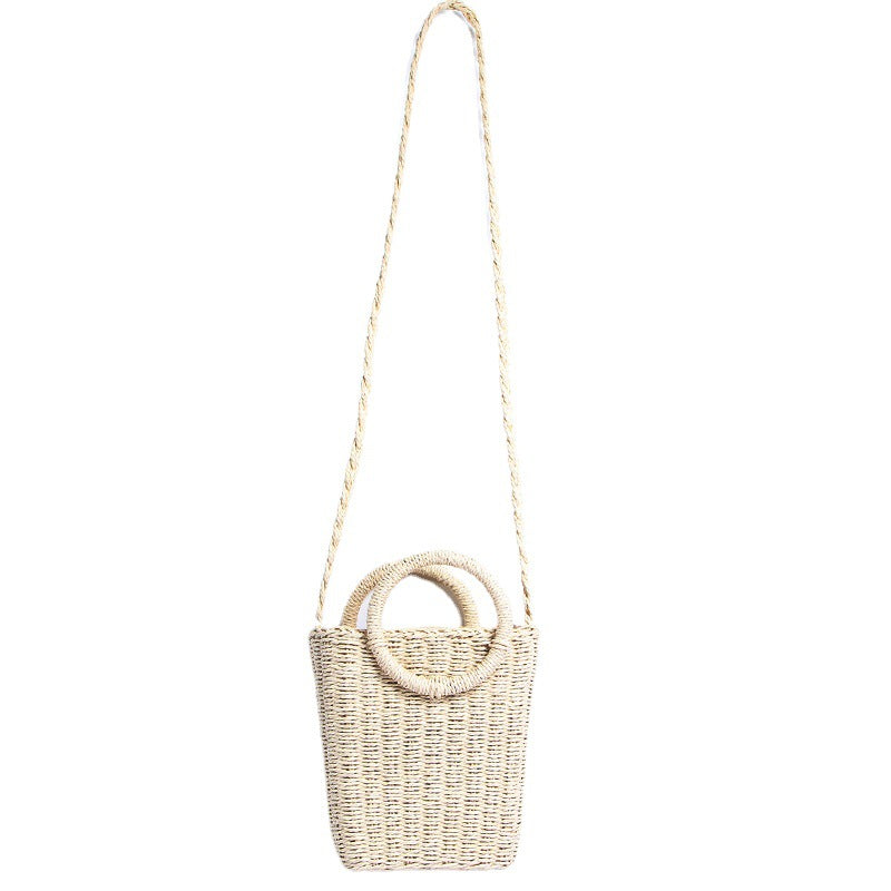 Handgefertigte Basttasche mit Runden Griffen Brehn