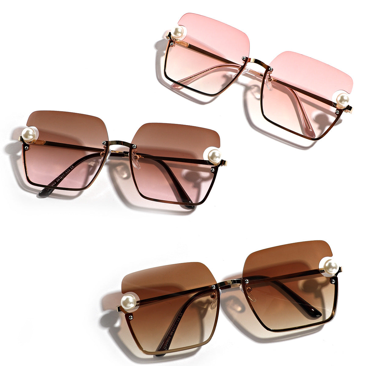 Damen quadratische Sonnenbrille mit elegantem Transparenzrahmen Brehn