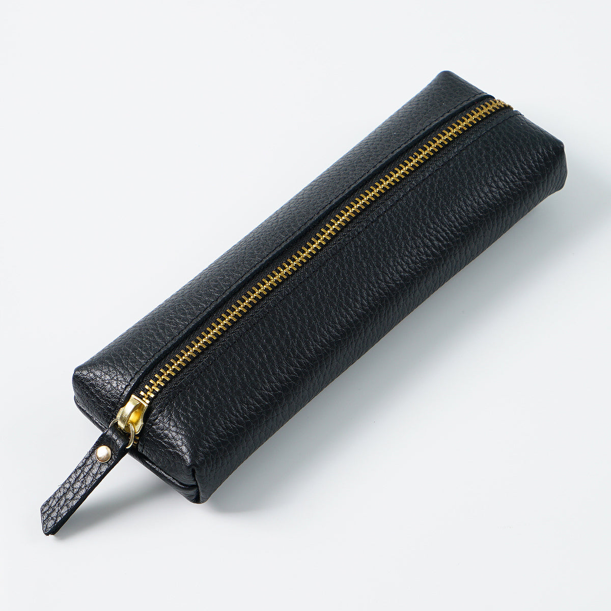 Premium Leder Bleistiftetui mit goldener Reißverschluss