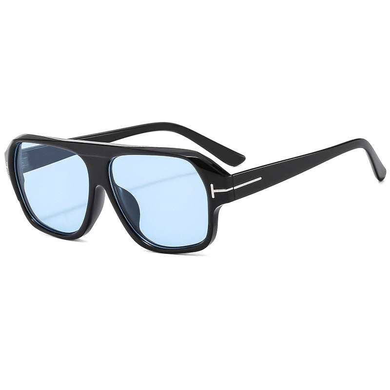 Damen modische Sonnenbrille mit markanter Geometrie und braunen Gläsern Brehn