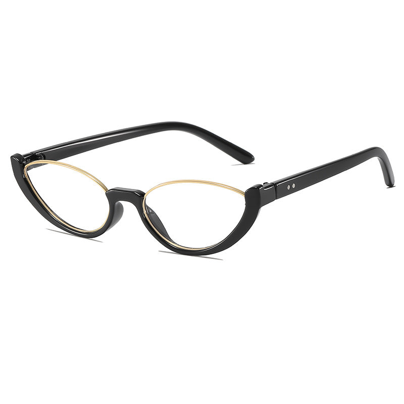 Retro-inspirierte klare Rahmen Cat Eye Sonnenbrille Brehn