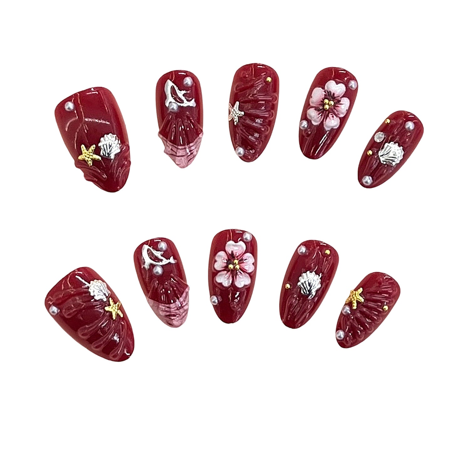 Künstlerisches Blumen-Design Drucknagel-Set Brehn 1787225330