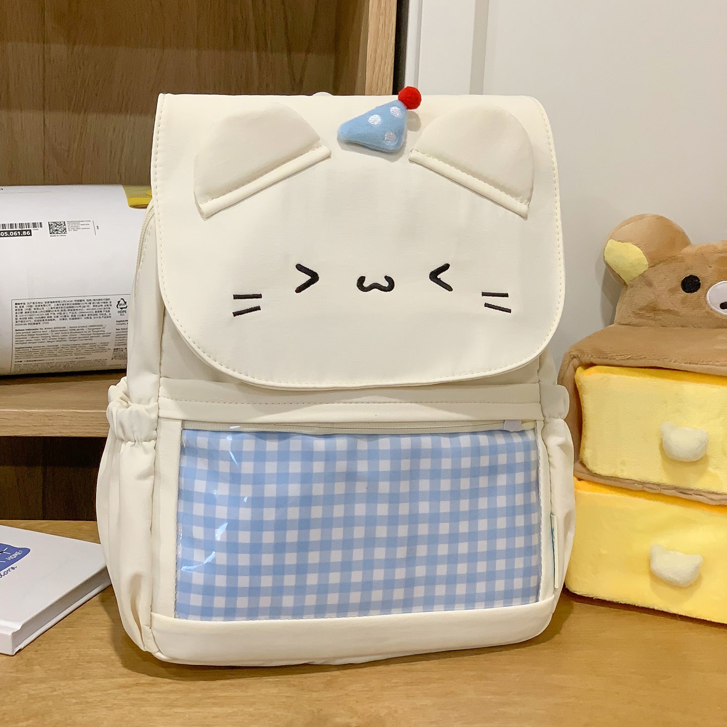 Kinder Charmante Katzen Gesicht Mini Schul Rucksack