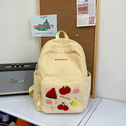 Stylische Bestickte Obstmuster Rucksack Brehn