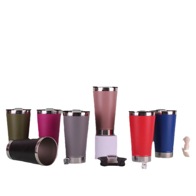 Unisex Isolierter Edelstahl-Trinkbecher mit Deckel und Anti-Rutsch-Beschichtung Brehn