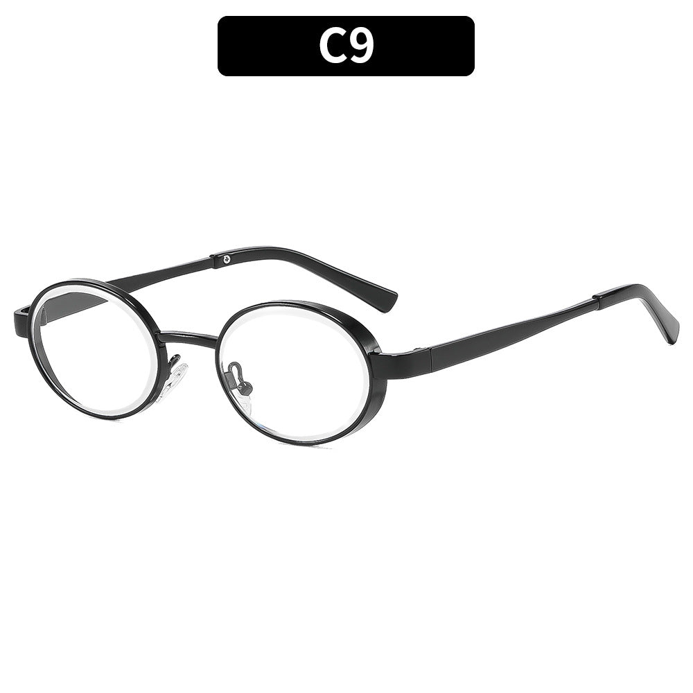 Trendige ovale Rahmenoptikbrille