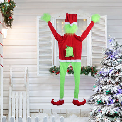 Lustiger Weihnachtsstrumpf mit Grinch-Motiv