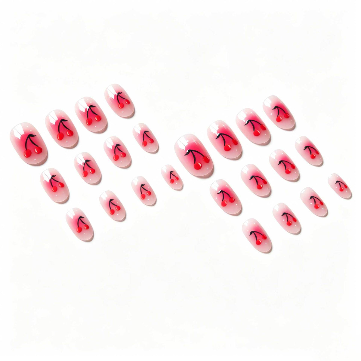 Kirsch-inspiriertes Gellack-Nageldesign