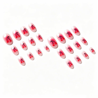 Kirsch-inspiriertes Gellack-Nageldesign