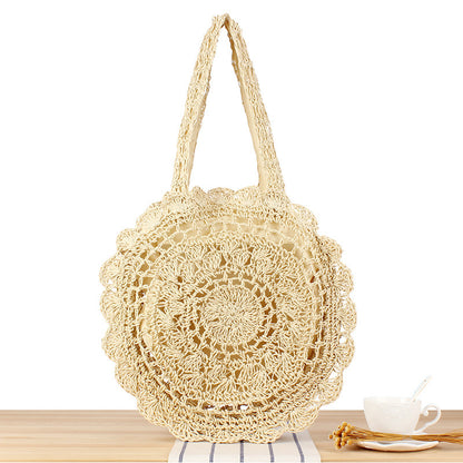 Handgeknüpfte Strandtasche mit Kunstvollem Runddesign Brehn