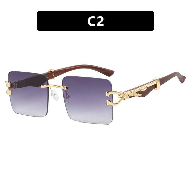 Damen elegante quadratische Sonnenbrille mit hochwertigem Holzrahmen Brehn