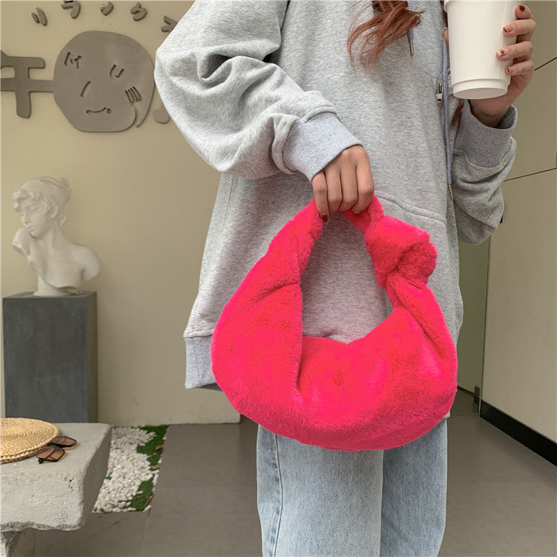 Weiche Plüsch Alltags-Handtasche