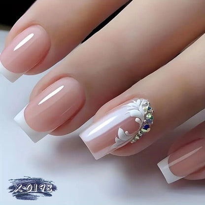 Elegantes Floral-Nagelkunst-Set