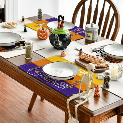 Mehrteiliges Halloween-Tischset aus abwischbarem Vinyl rutschfeste Platzdeckchen