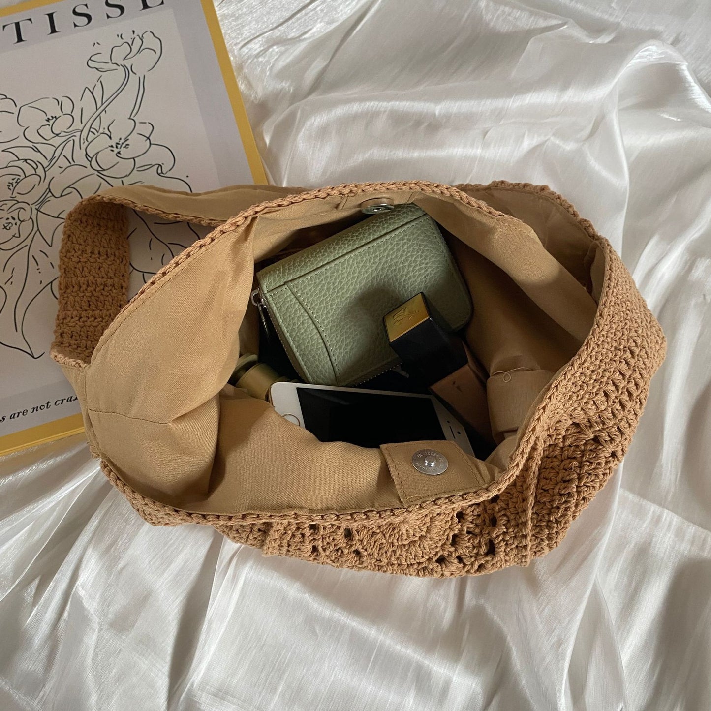 Handgeknüpfte Schultertasche mit Einzigartigem Muster Brehn