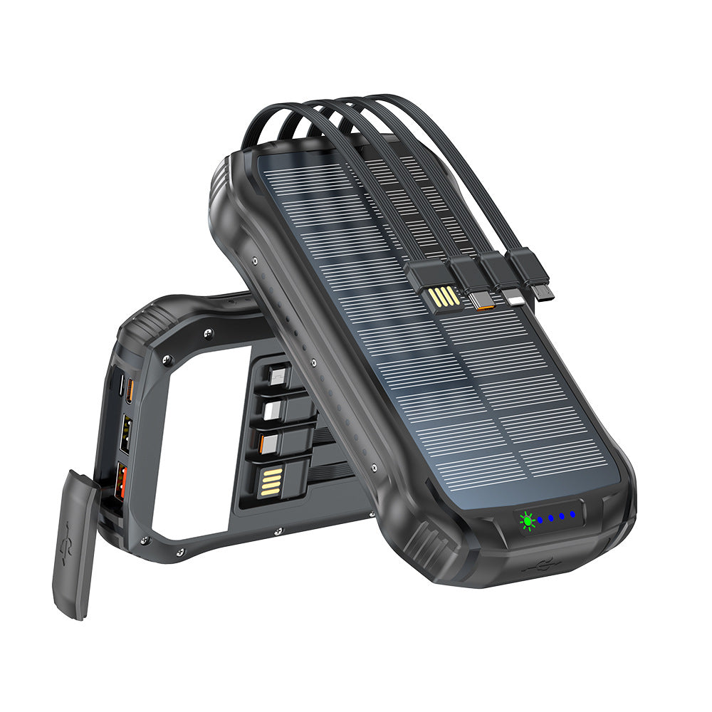 Robuste Solar-Powerbank mit Schnellladefunktion und Integrierter Led-Lampe Brehn