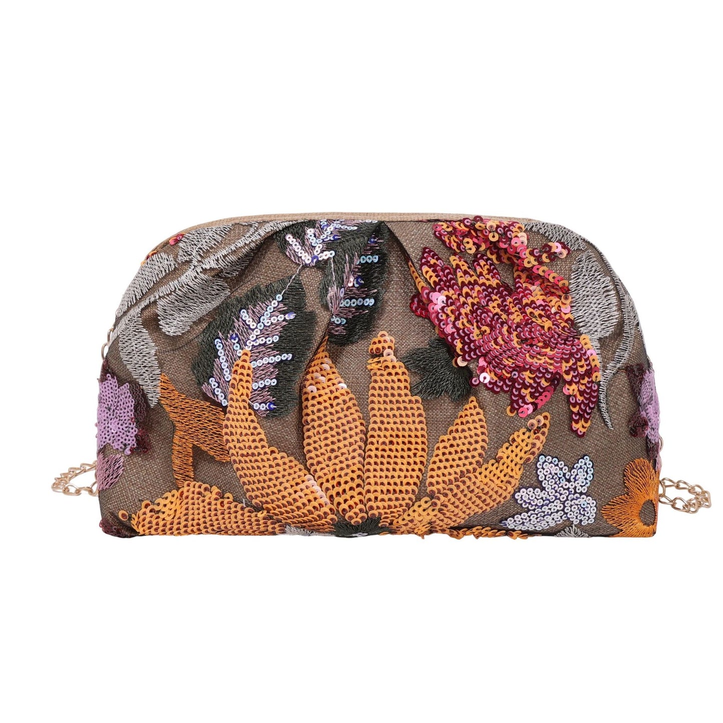 WoElegant Florale Pailletten Clutch-Tasche Brehn