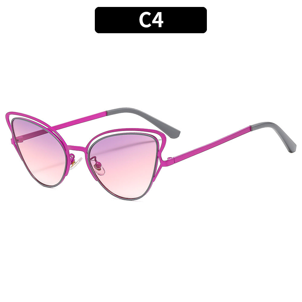 Damen Cat-Eye Sonnenbrille mit luxuriösem Metallrahmen und hochwertigen Verlaufsgläsern Brehn