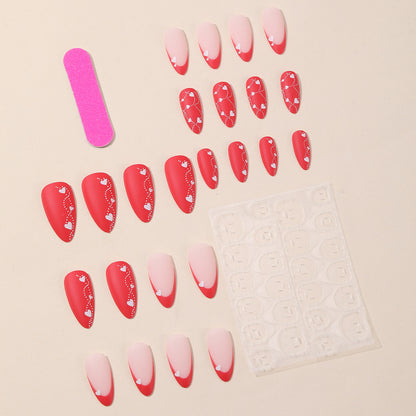 Romantische Herz-Design Acryl Nagelkunst Verlängerungen Brehn