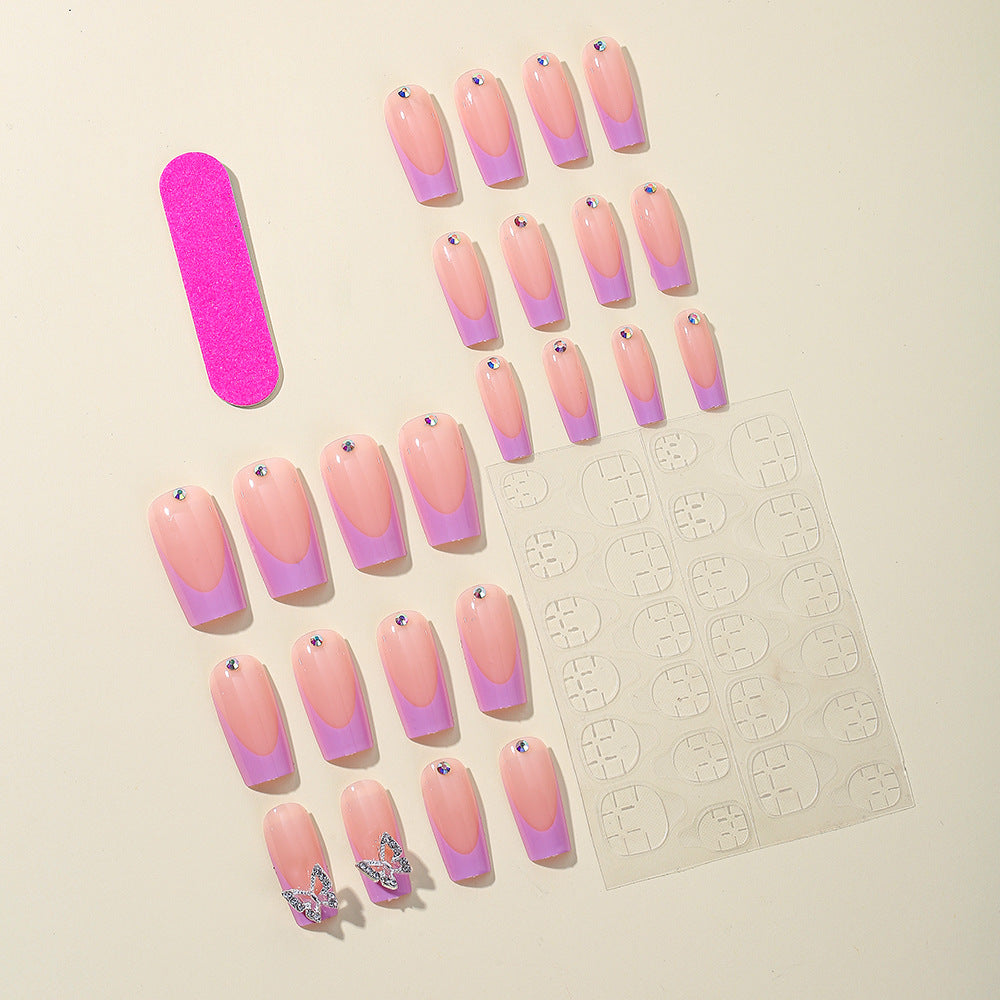 Elegante Schmetterlings-inspirierte Acryl-Nagelkunst-Erweiterungen Brehn