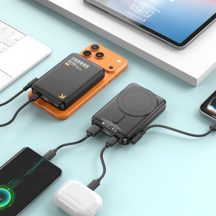Tragbare Powerbank mit Induktiver Schnellladefunktion und Led-Anzeige Brehn