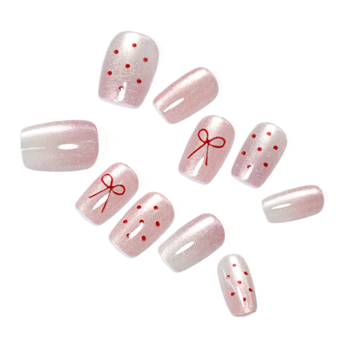 Künstliche Nagelkunst mit niedlichen Schleifen-Design Brehn