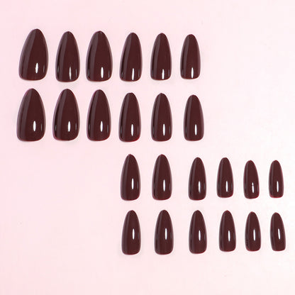 Elegante mandelförmige Druck-Nägel Set Brehn