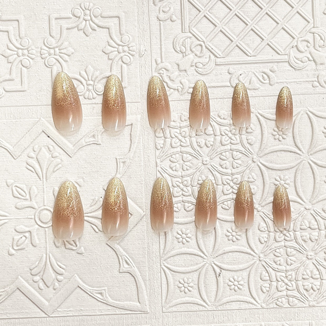 Premium Glitter Ombre Press-On Nails Brehn