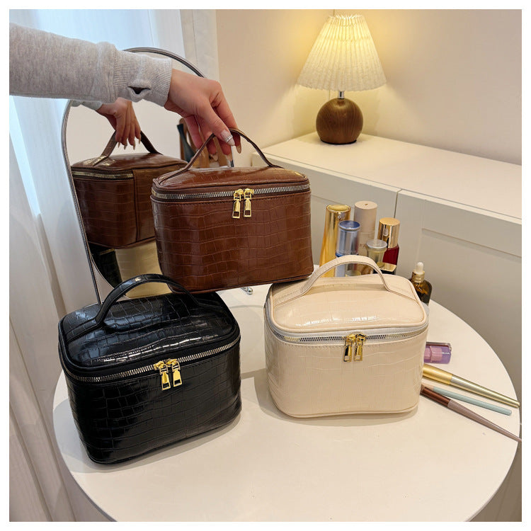 Eleganter Krokodilstruktur Kosmetik Organizer