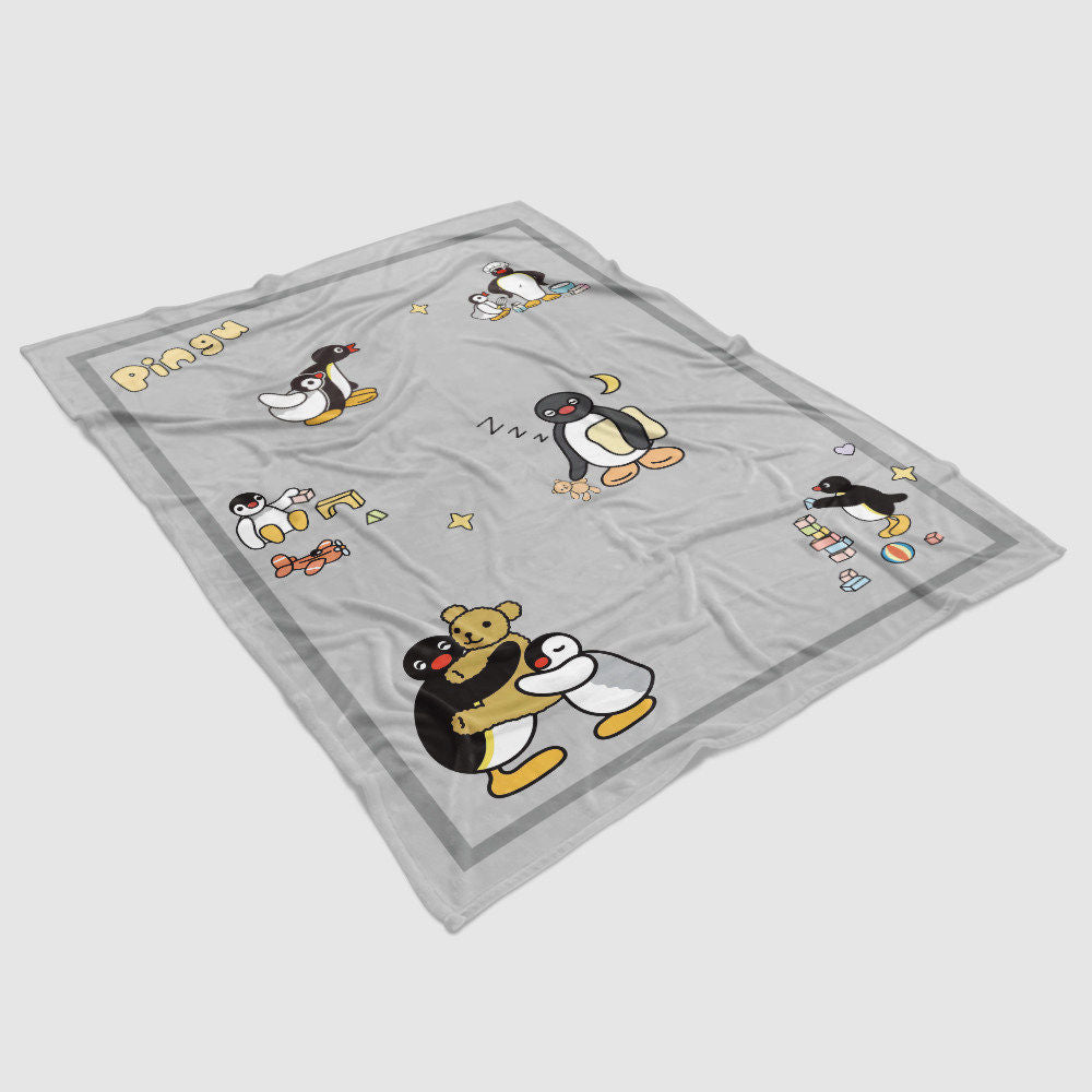 Lustige Illustrierte Pinguin Plüsch-Wurfdecke