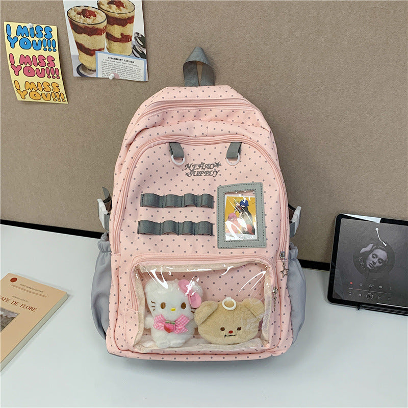 Spaß Polka-Dot Transparenter Schulrucksack