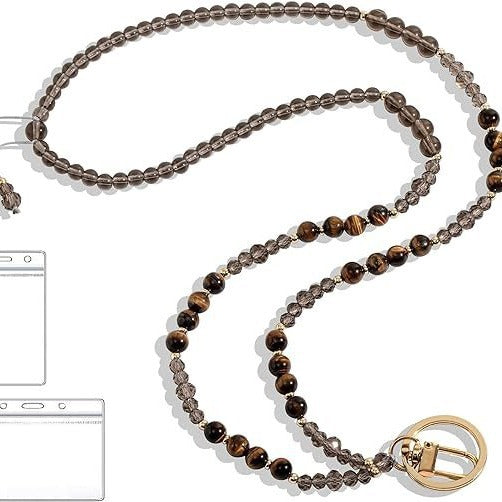 Perlen-Lanyard mit zurückziehbarem ID-Halter Brehn