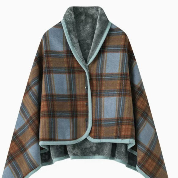 Damen Elegante und komfortable Fleece-Poncho-Decke Brehn