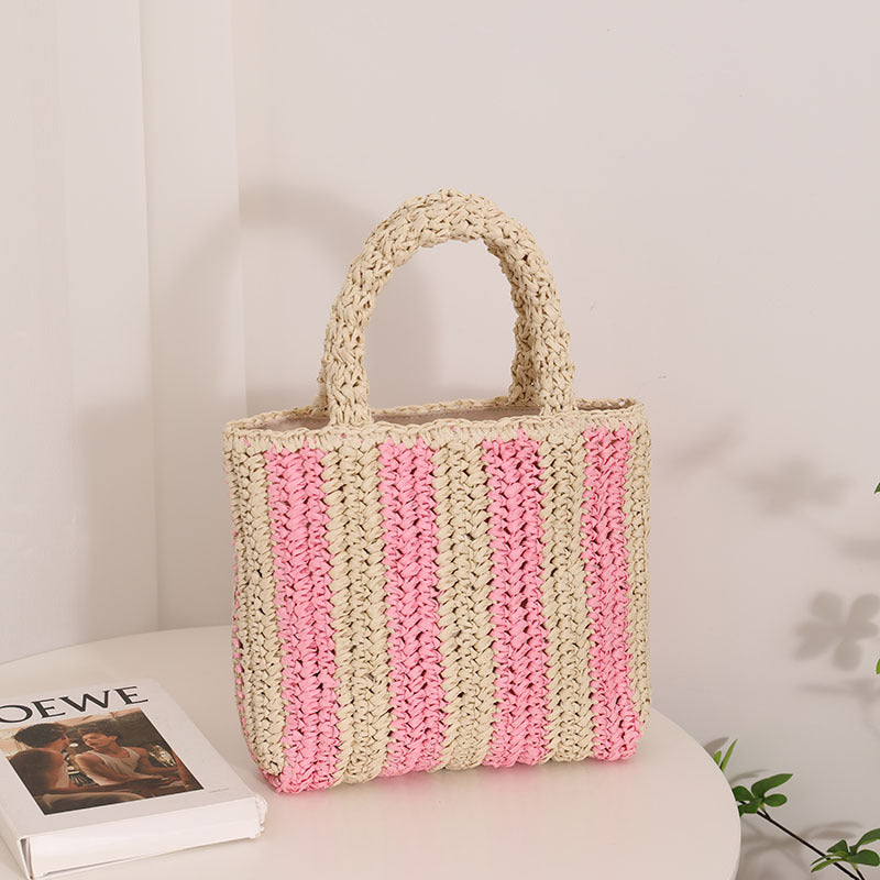 Modische Basttasche mit Strukturiertem Faltendesign Brehn