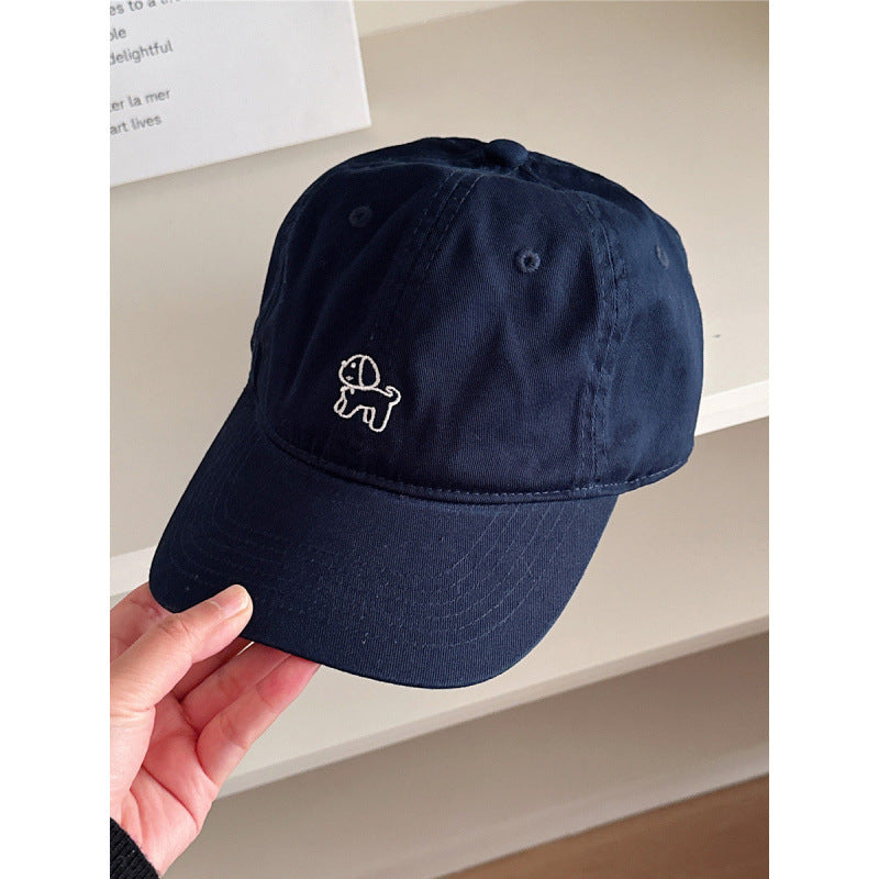 Damen Casual Bestickte Hund Baseballmütze Brehn