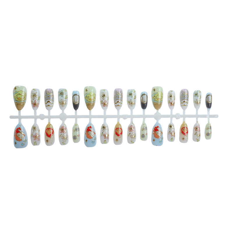 Artistic Character-Themed Press-On Nail Art Set Brehn