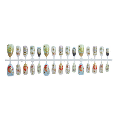 Artistic Character-Themed Press-On Nail Art Set Brehn