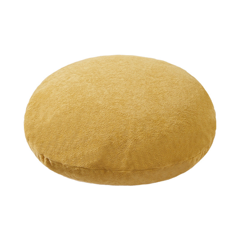 Runder Bodensitzpouf aus Teddyplüsch mit formstabilem Polsterkern Brehn