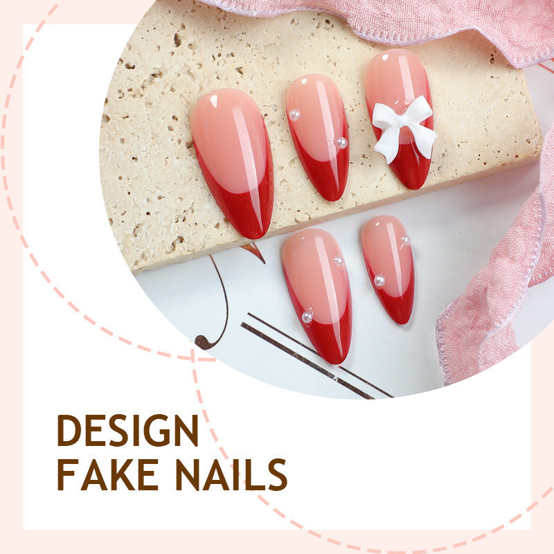 Kunstnagelset mit eleganten Schleifen und Glitzerakzenten Brehn