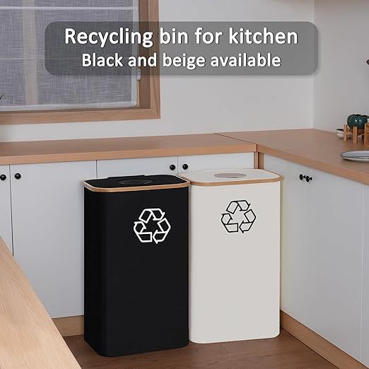 Eleganter Recyclingbehälter mit Abnehmbarem Deckel und Fächern Brehn