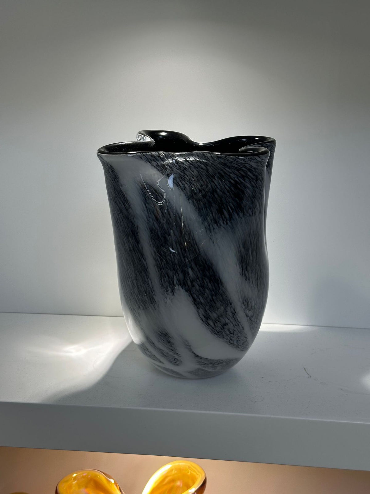 Skulptural Handgefertigte Dekorative Glas Mitte Schüssel Brehn