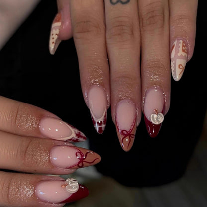 Künstlerisch Motivierte Press-On Nagelkunst Brehn