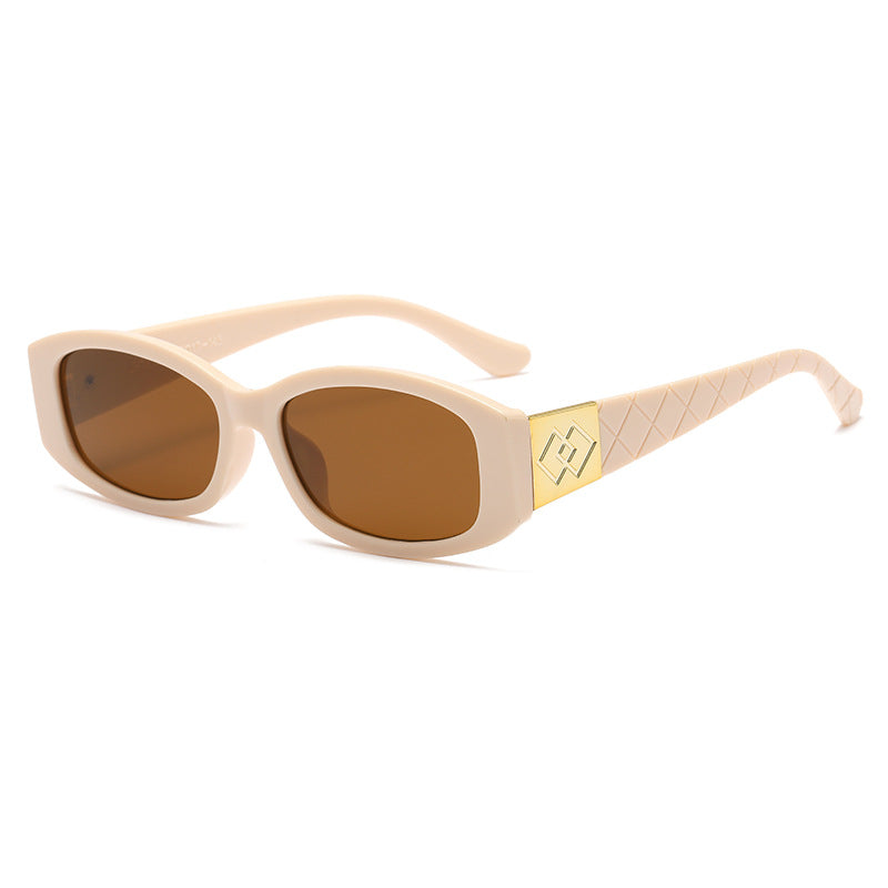 Damen moderne Sonnenbrille mit einzigartigem goldenem Rahmen Brehn