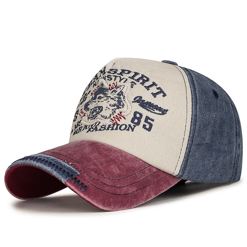 Herren Vintage-inspirierte Wolf Grafik Baseballmütze Brehn