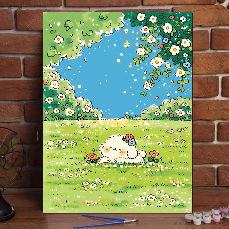 Niedliches Katzenillustration Leinwandkunstdruck Brehn