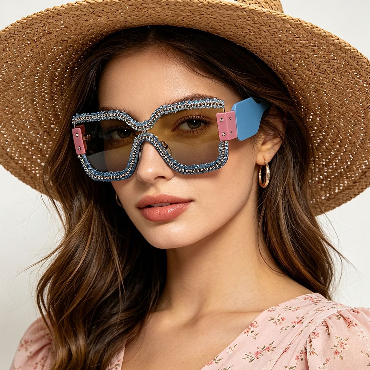 Damen modische Schutzbrille mit einzigartigem Kristallrahmen Brehn
